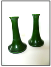 green candlestick holders